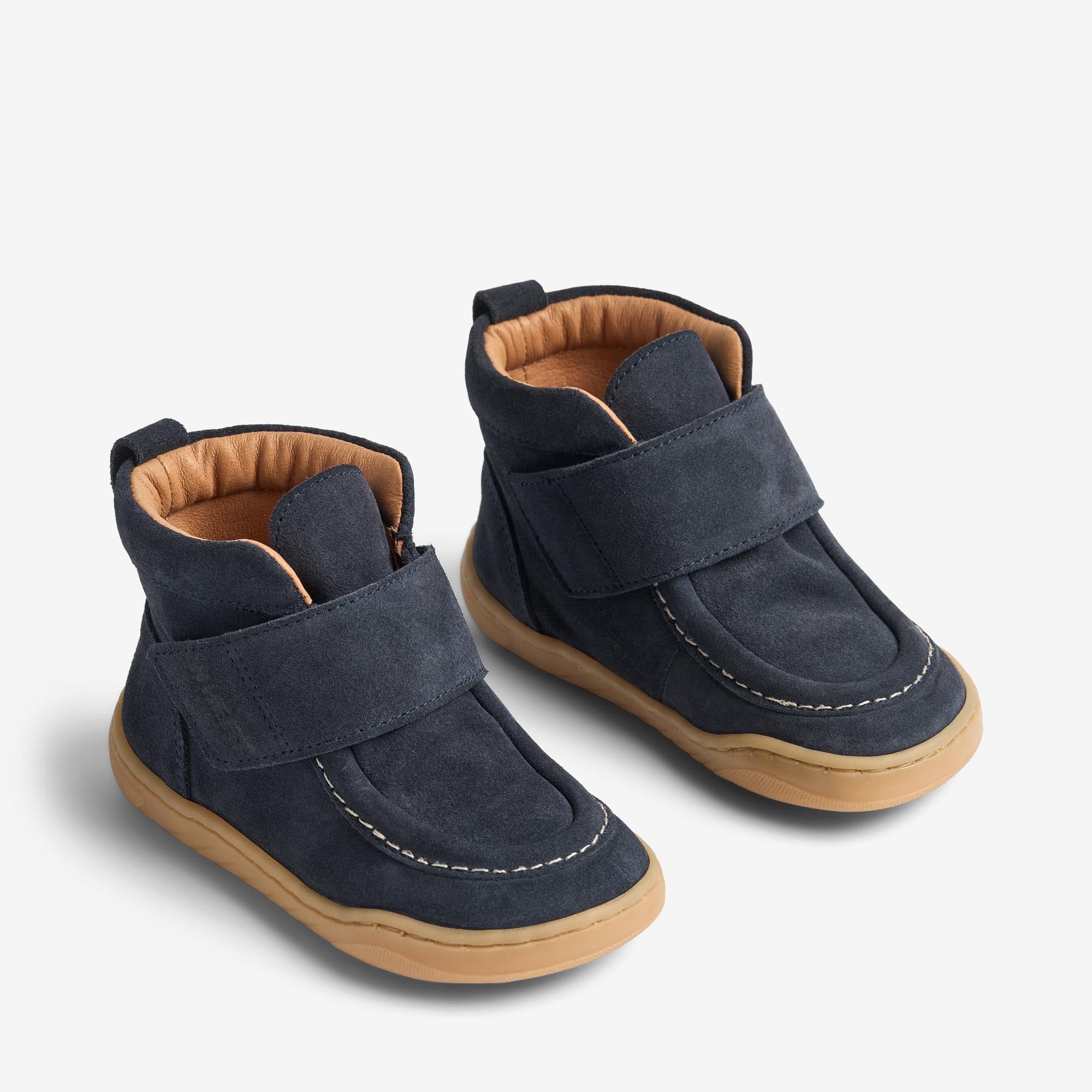 wheat-obi-bootie-kinder-navy-barfu-wildleder image 1