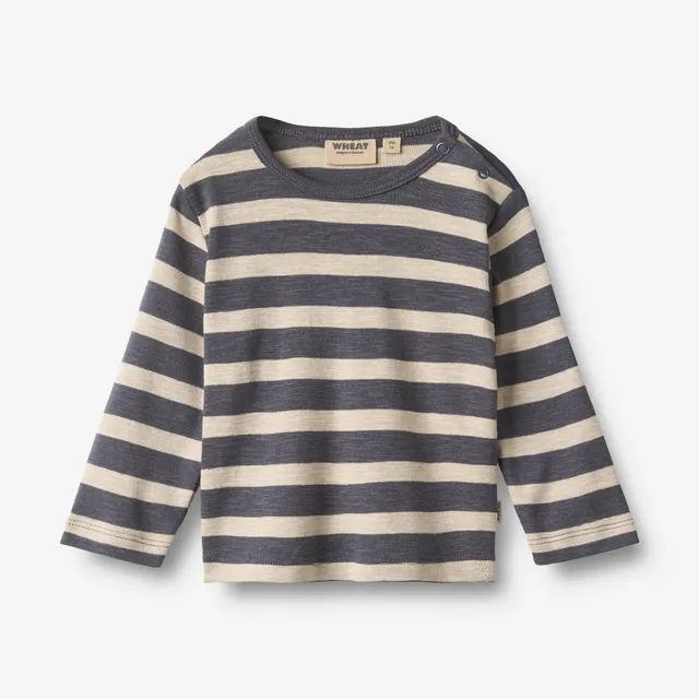 wheat-milo-langarmshirt-greyblue-stripe-bio-baumwolle image 1
