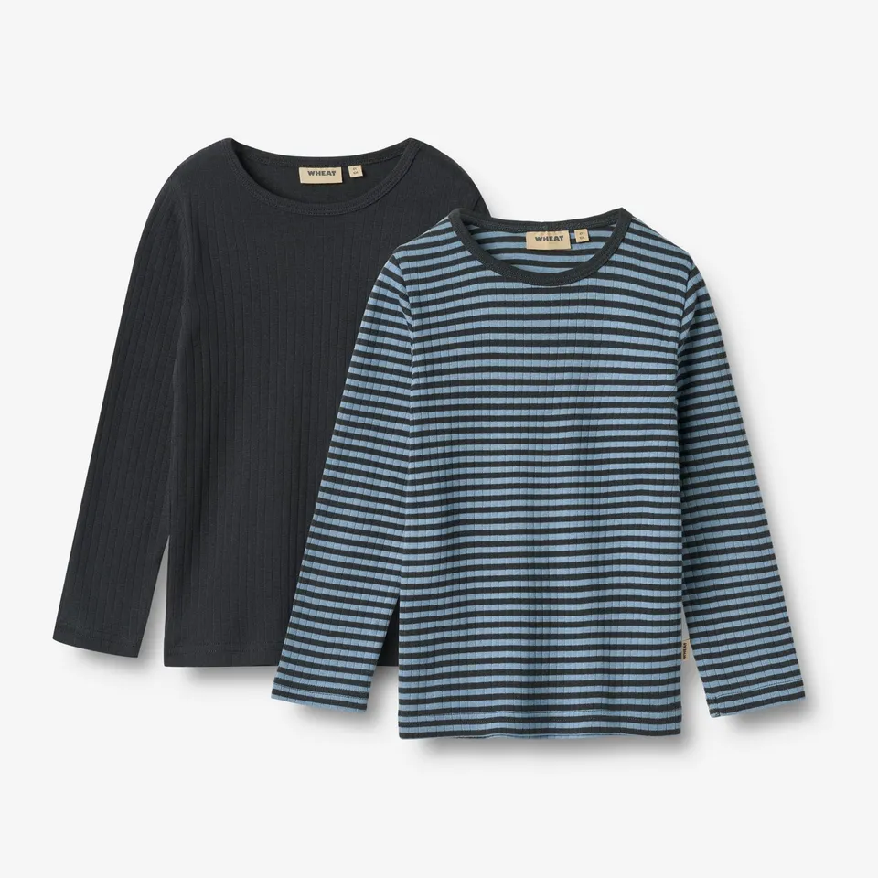 wheat-stig-shirt-langarm-2er-bright-blue-stripe-bio image 1