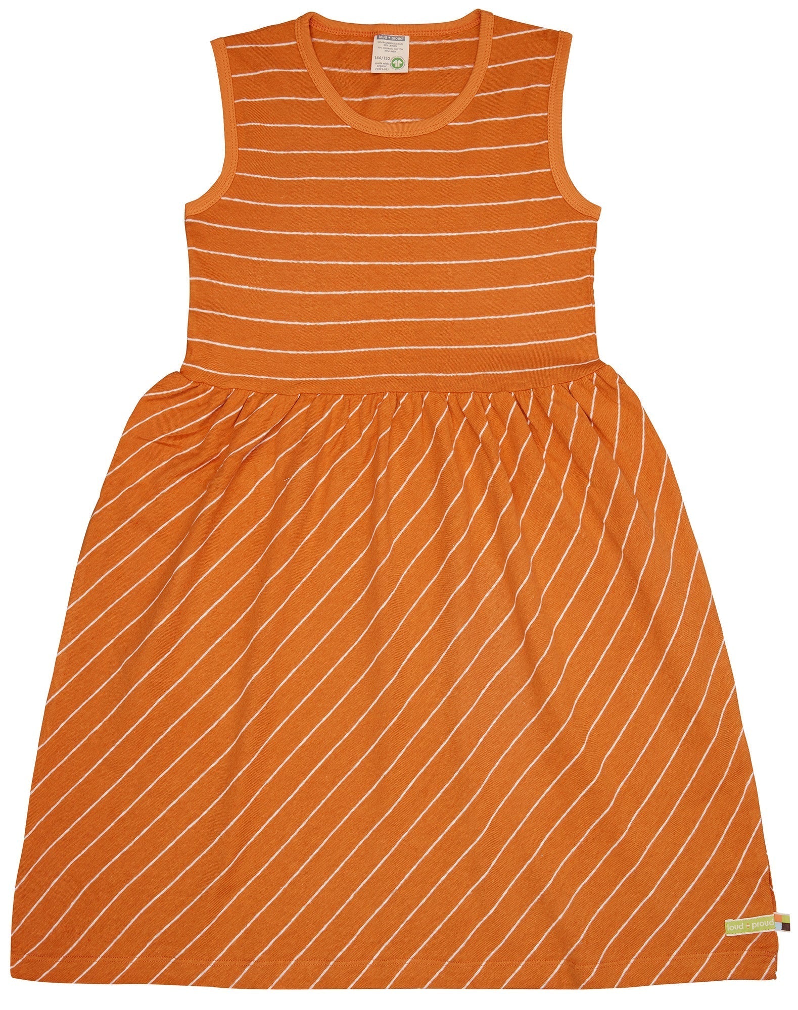 loud-proud-classics-kleid-streifen-mit-leinen-m-dchen-avocado-134-140 image 3