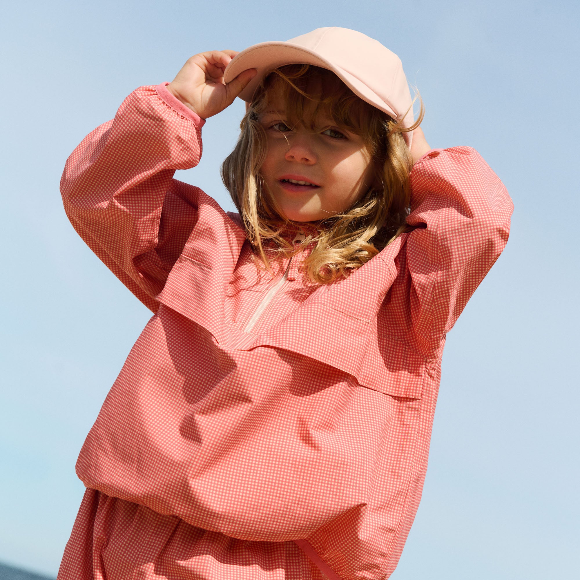 wheat-vand-shellhose-red-check-recycling-nylon-kinder image 2