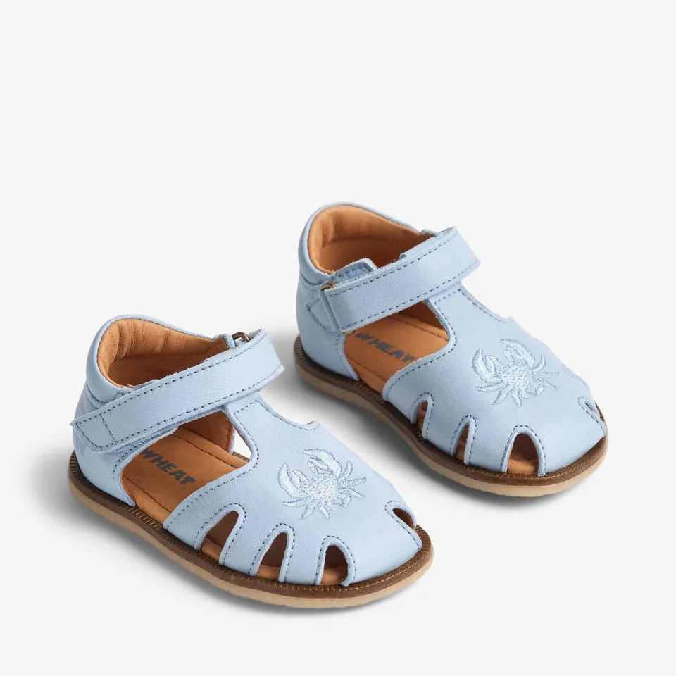 wheat-lowe-sandale-faded-denim-leder-klett-kleinkind image 1