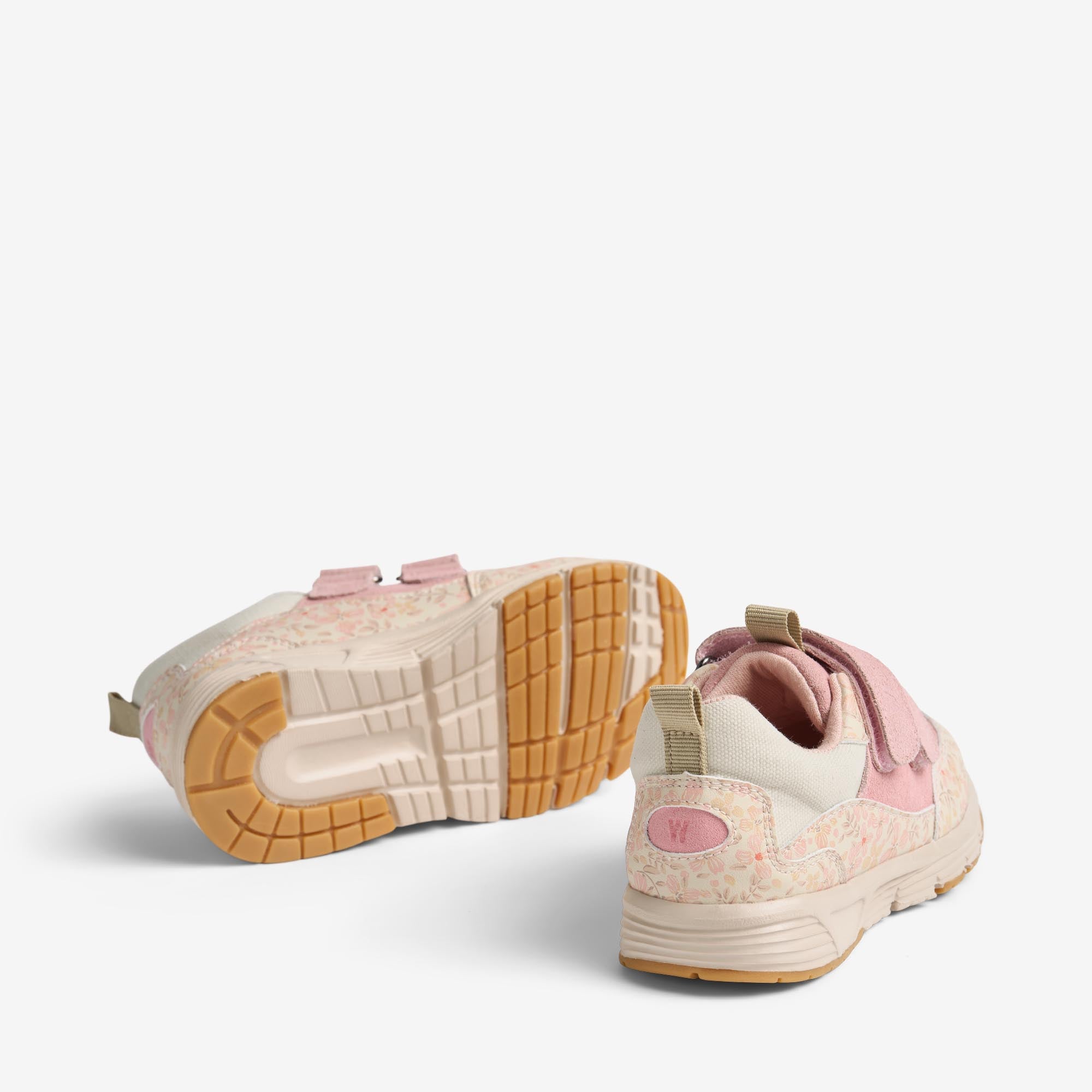 wheat-alin-sneaker-coral-flowers-klett-leder image 2
