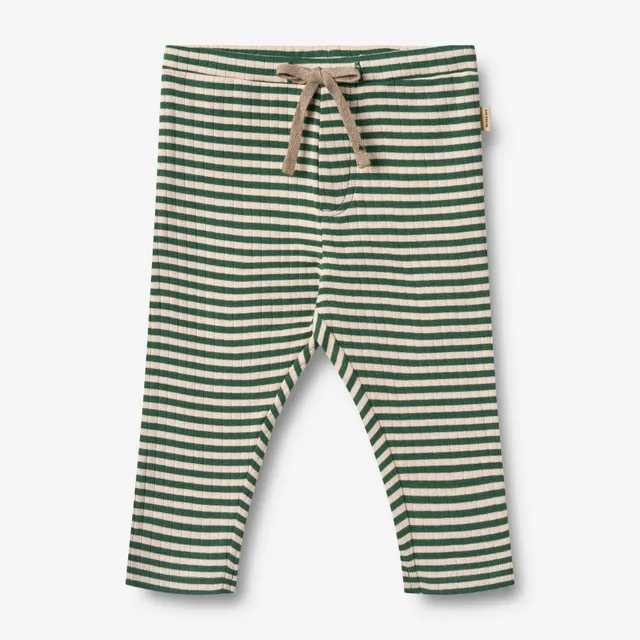 wheat-manfred-jersey-babyhose-green-stripe-bio-baumwolle image 1