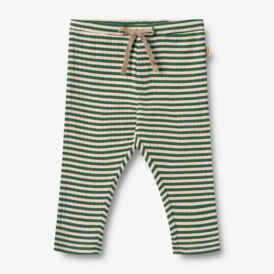 wheat-manfred-jersey-babyhose-green-stripe-bio-baumwolle image 1