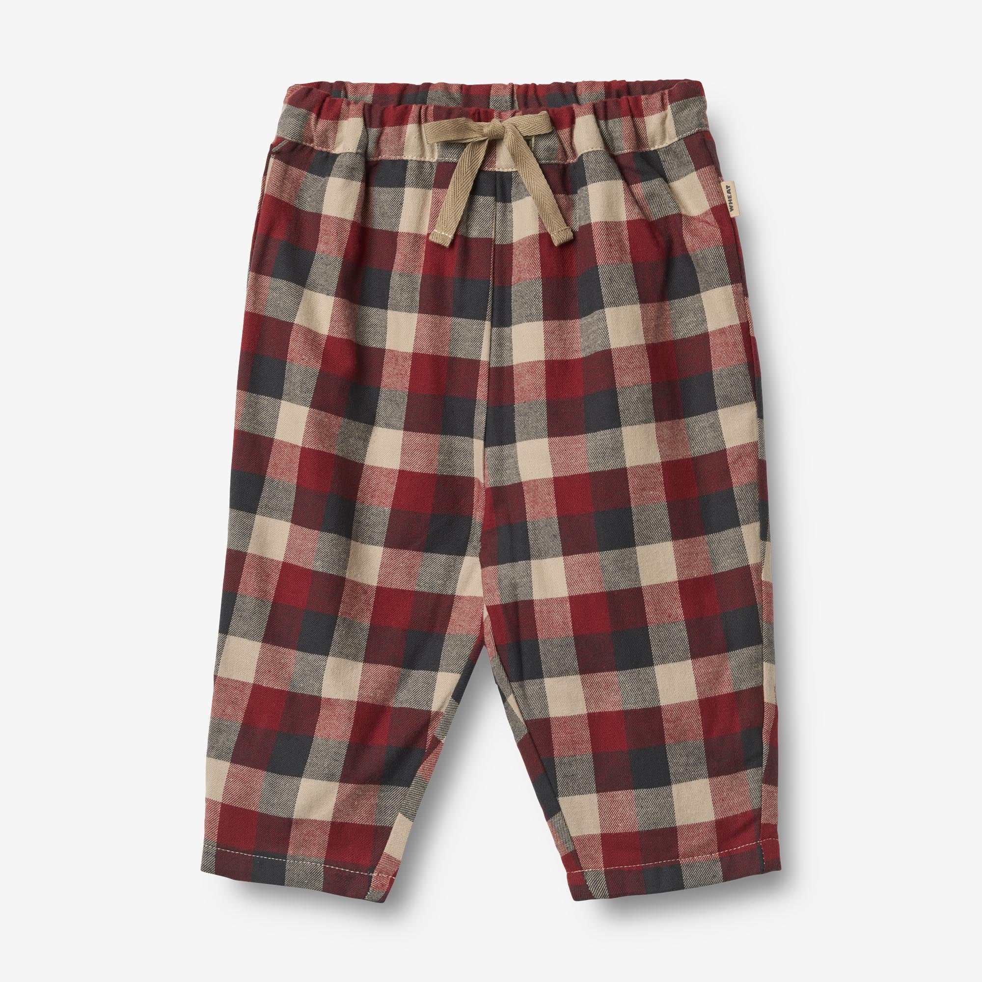 wheat-arne-hose-gef-ttert-red-blue-check-biobaumwolle image 1