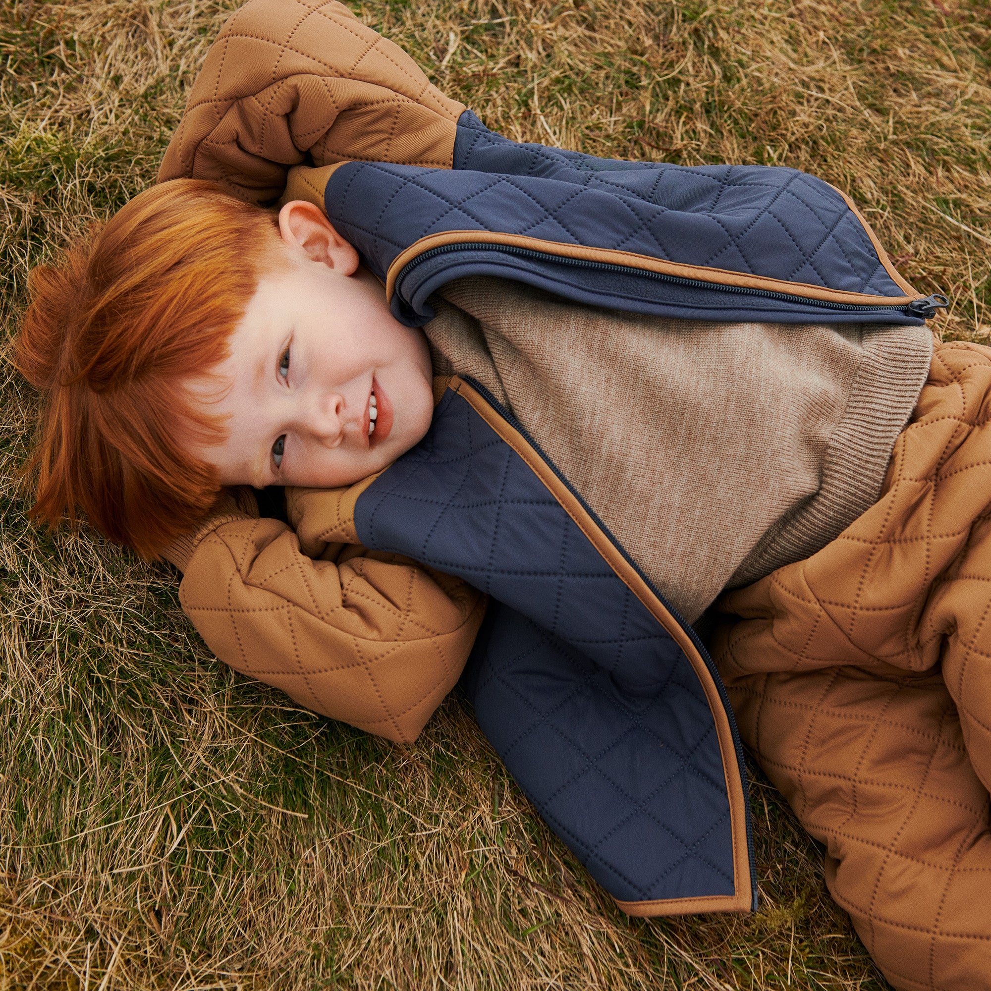 wheat-finley-strickpullover-grey-camel-melange-merinowolle image 4