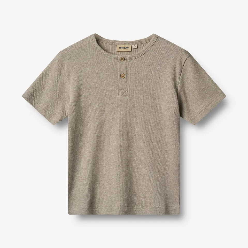 wheat-lumi-t-shirt-gravel-melange-bio-baumwolle-kurzarm image 1