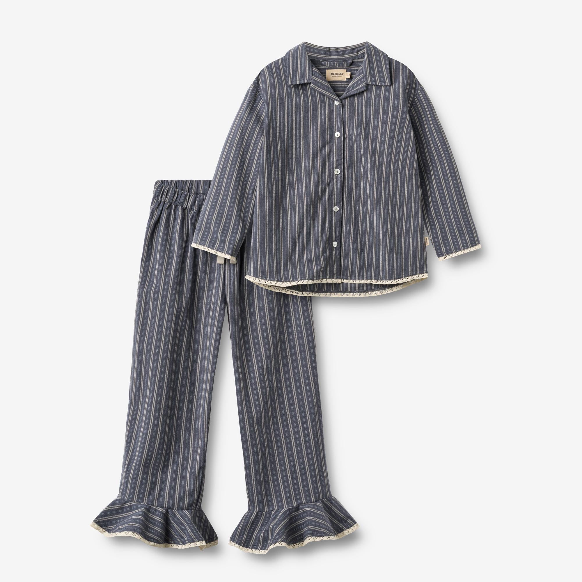 wheat-fie-pyjama-blue-holiday-stripe-bio-baumwolle image 1