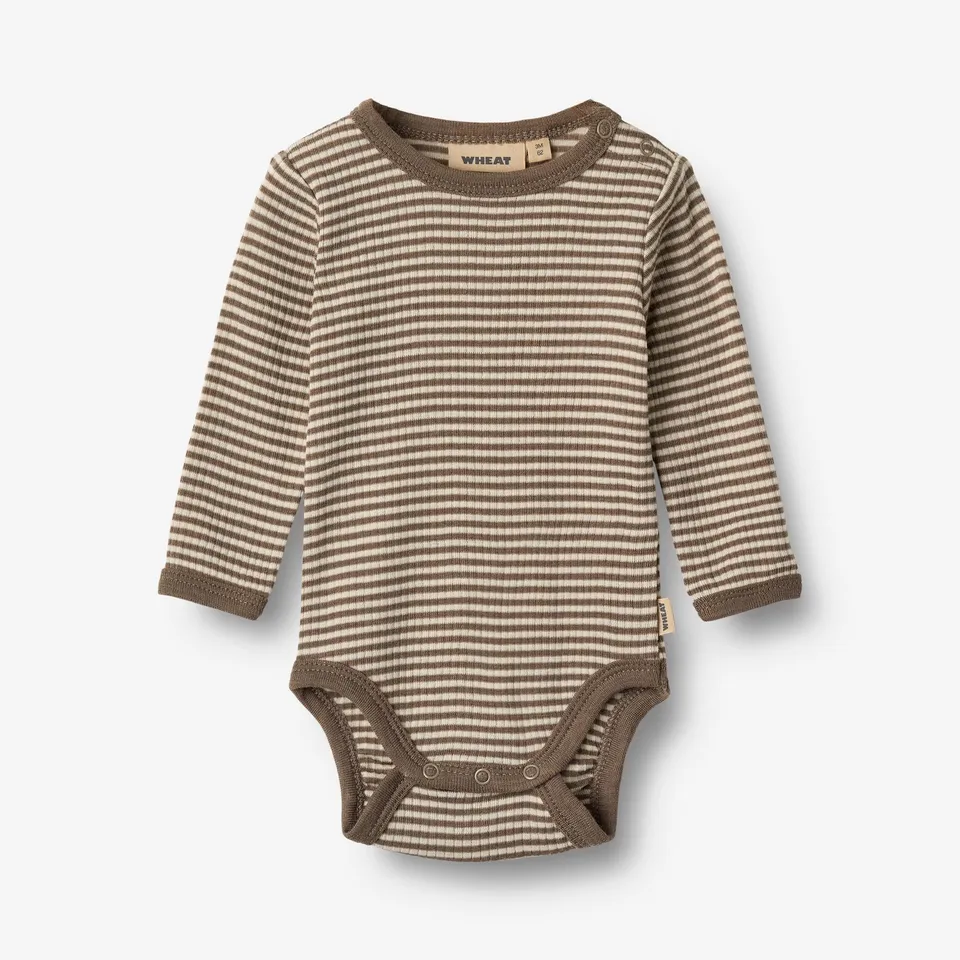 wheat-lucca-wollbody-langarm-wood-stripe-merinowolle image 1