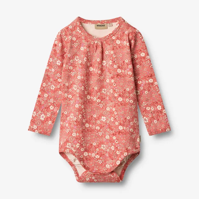 wheat-liv-langarmbody-coral-flowers-baby-bio image 1