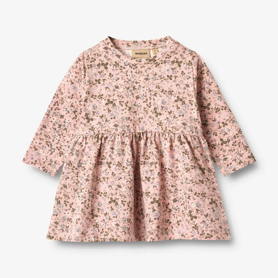 wheat-sessa-jerseykleid-l-s-kleid-rose-powder-flowers-bio image 1