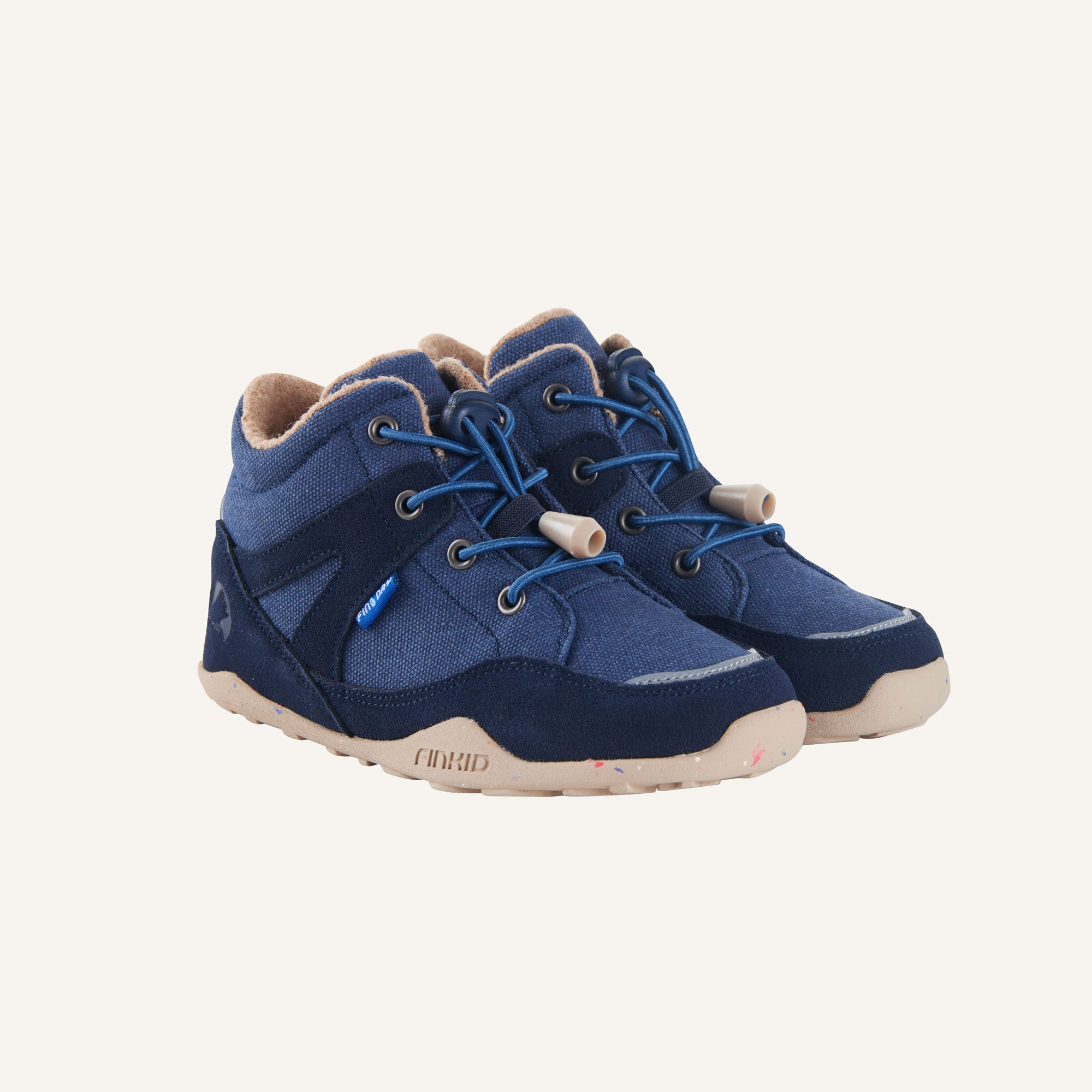 finkid-husky-nilkka-barfu-schuhe-navy-wasserdicht-wollsohle image 1