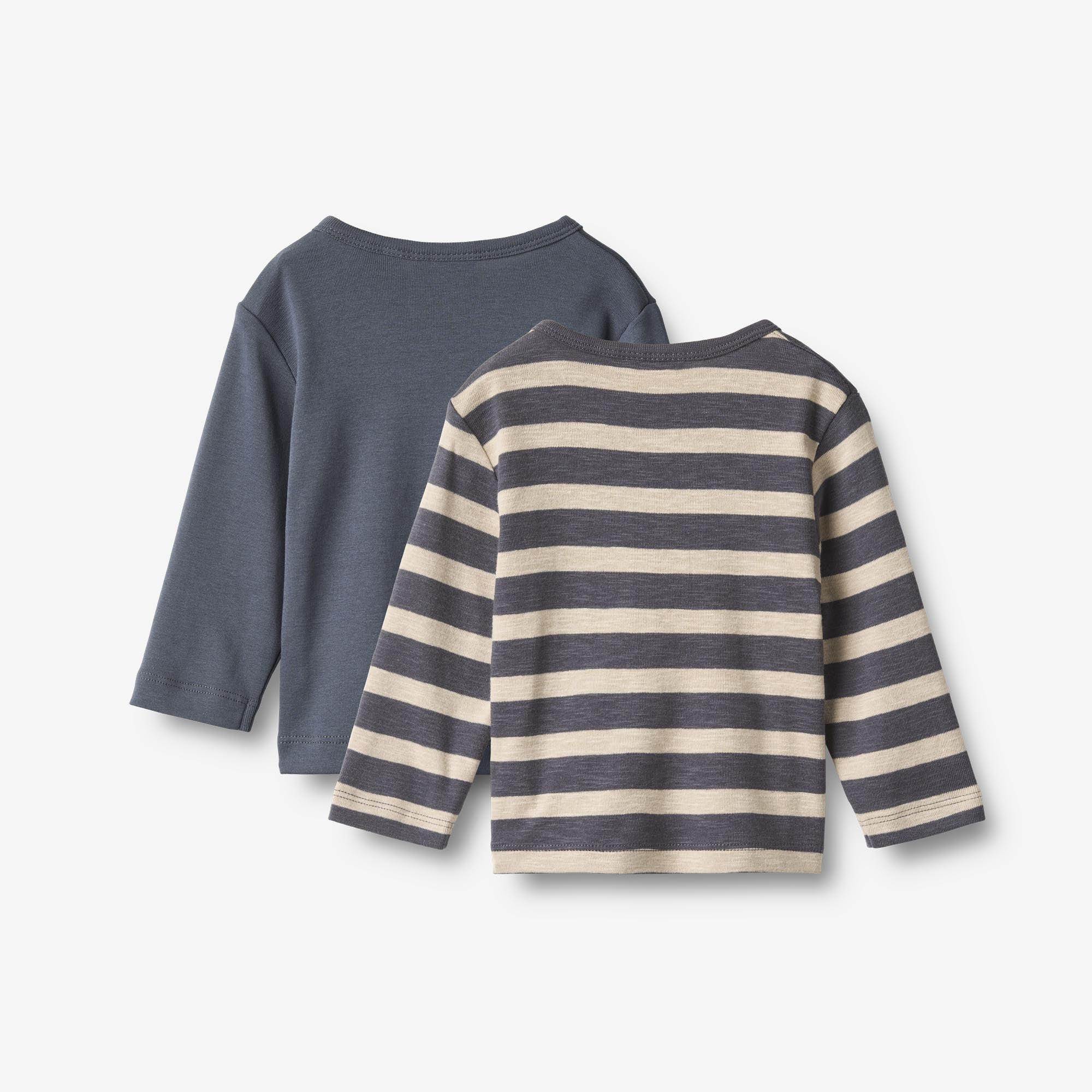 wheat-milo-langarmshirt-2er-set-greyblue-stripe-bio image 2