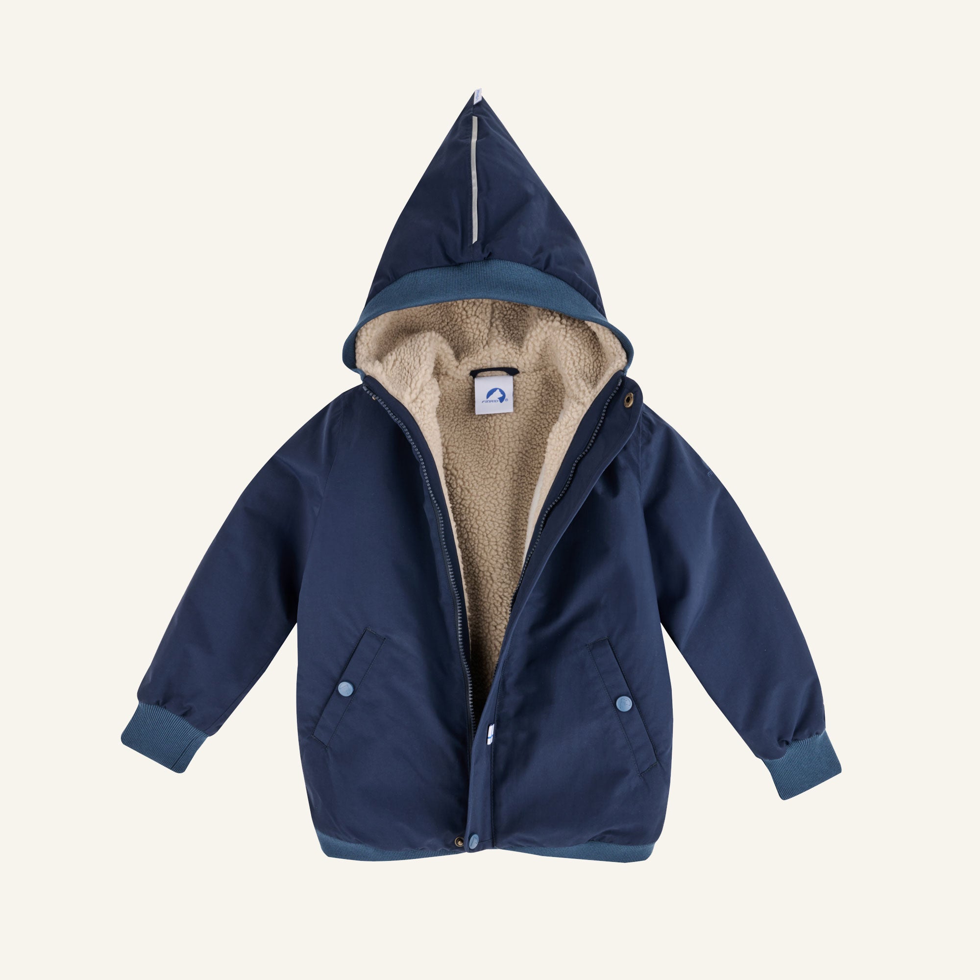finkid-husky-juuka-kinder-winteranorak-navy-denim-teddy image 2