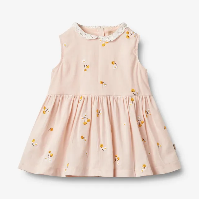 wheat-elma-kleid-powder-yellow-cherries-babykleid-kirschen-bio image 1