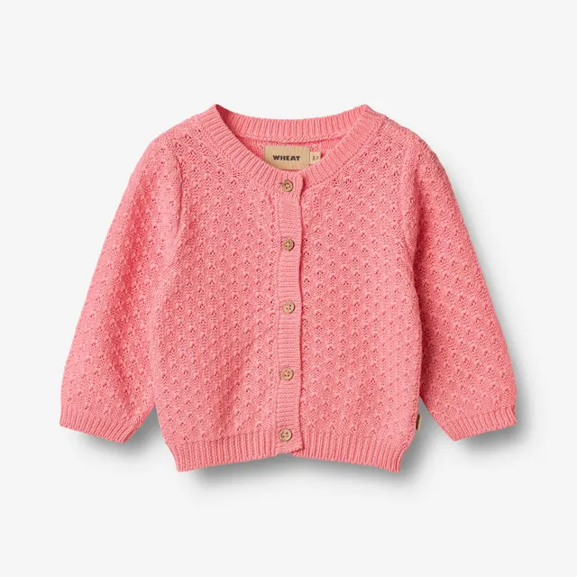 wheat-magnella-strickjacke-flamingo-pink-bio-baumwolle image 1