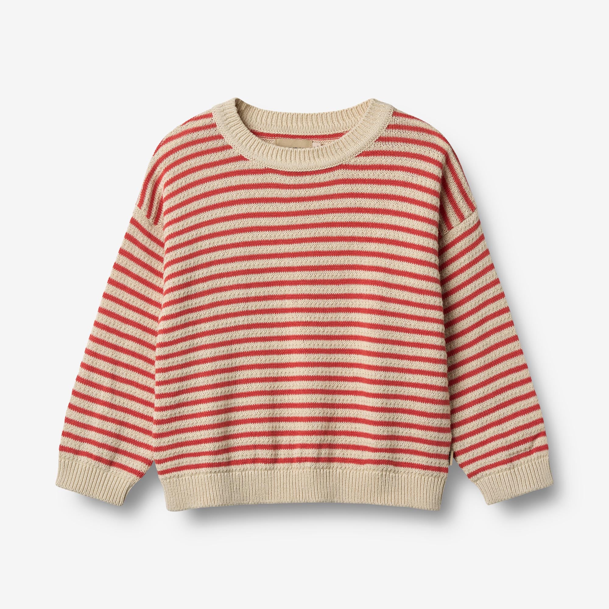 wheat-knit-leise-pullover-red-stripe-baumwolle image 1