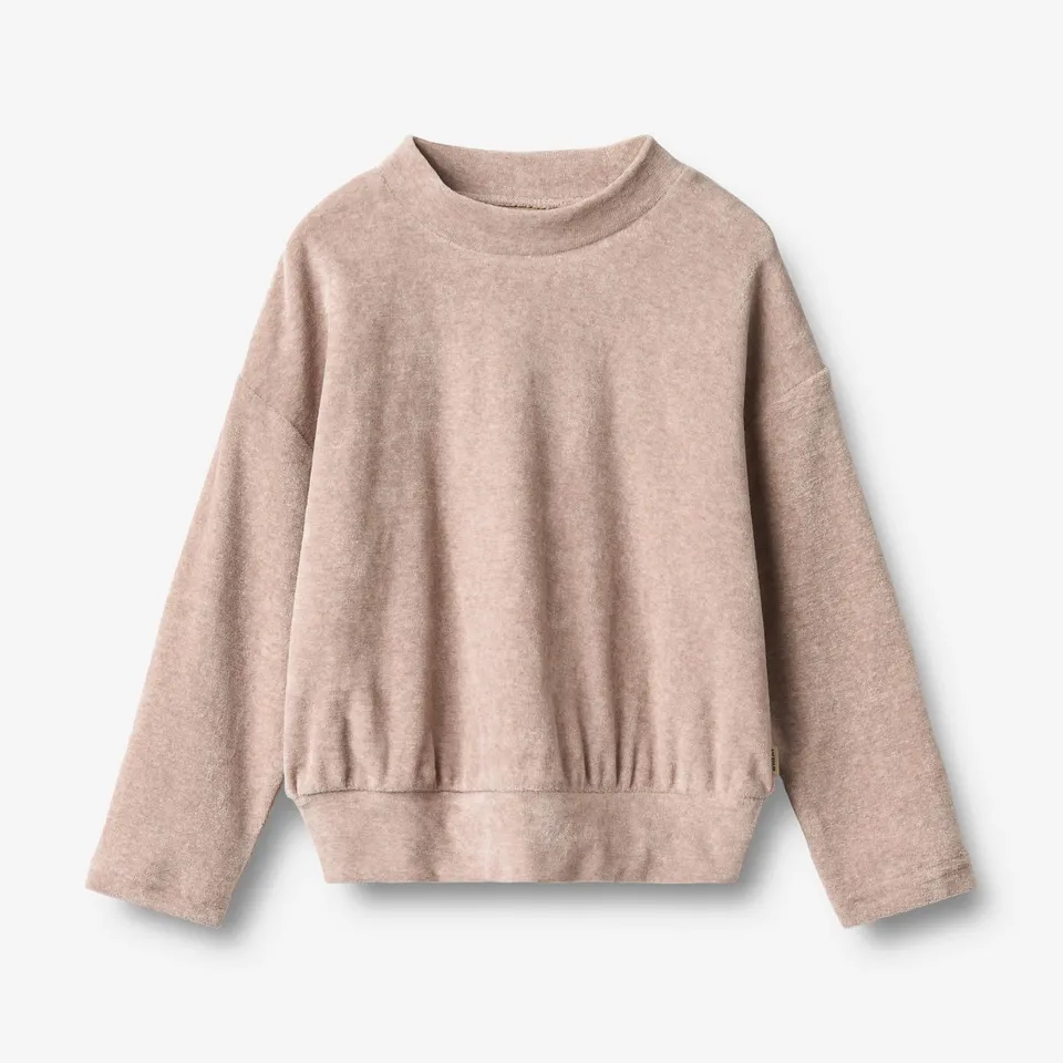 wheat-barbro-sweatshirt-melange-rose-kinder-pullover-samt image 1