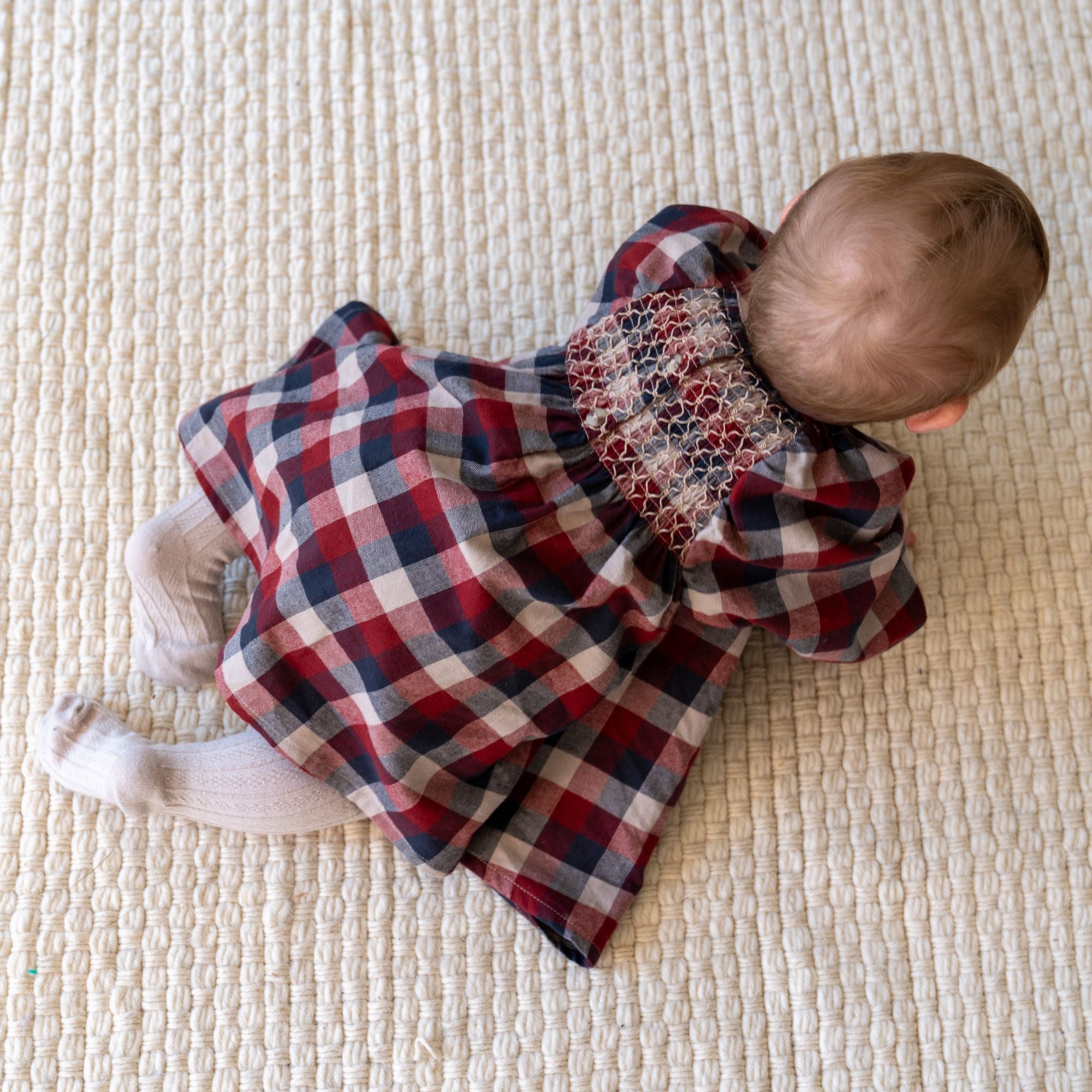 wheat-clothing-bella-babykleid-red-blue-check-bio-baumwolle image 2