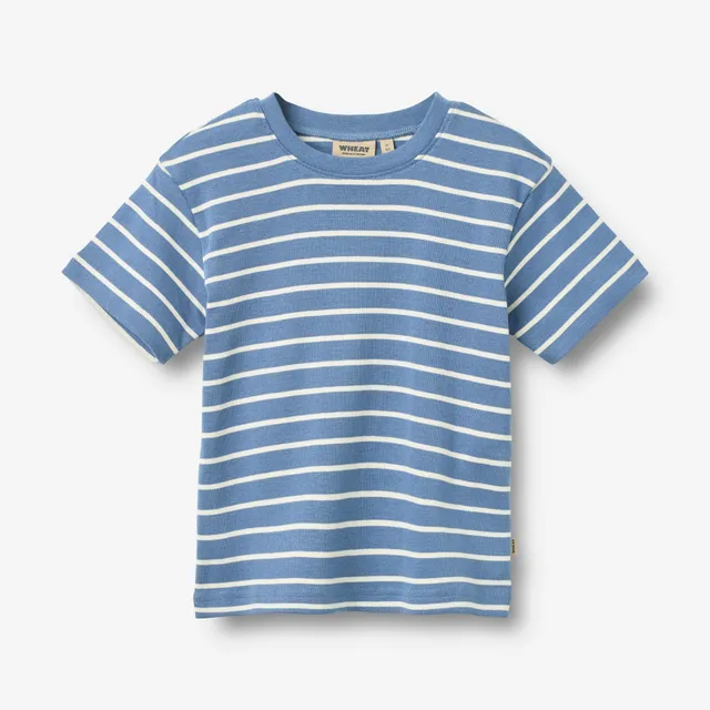 wheat-fabian-t-shirt-blue-stripe-aus-bio-baumwolle image 1
