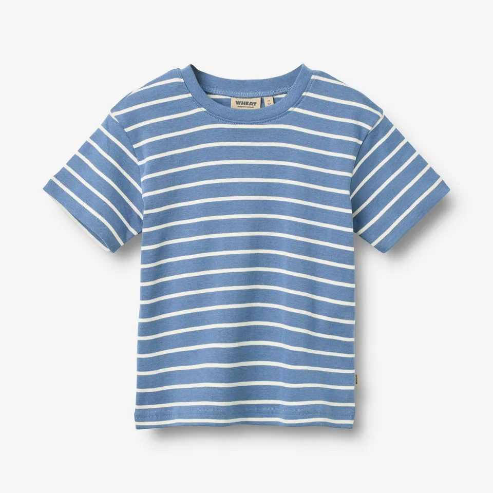 wheat-fabian-t-shirt-blue-stripe-aus-bio-baumwolle image 1