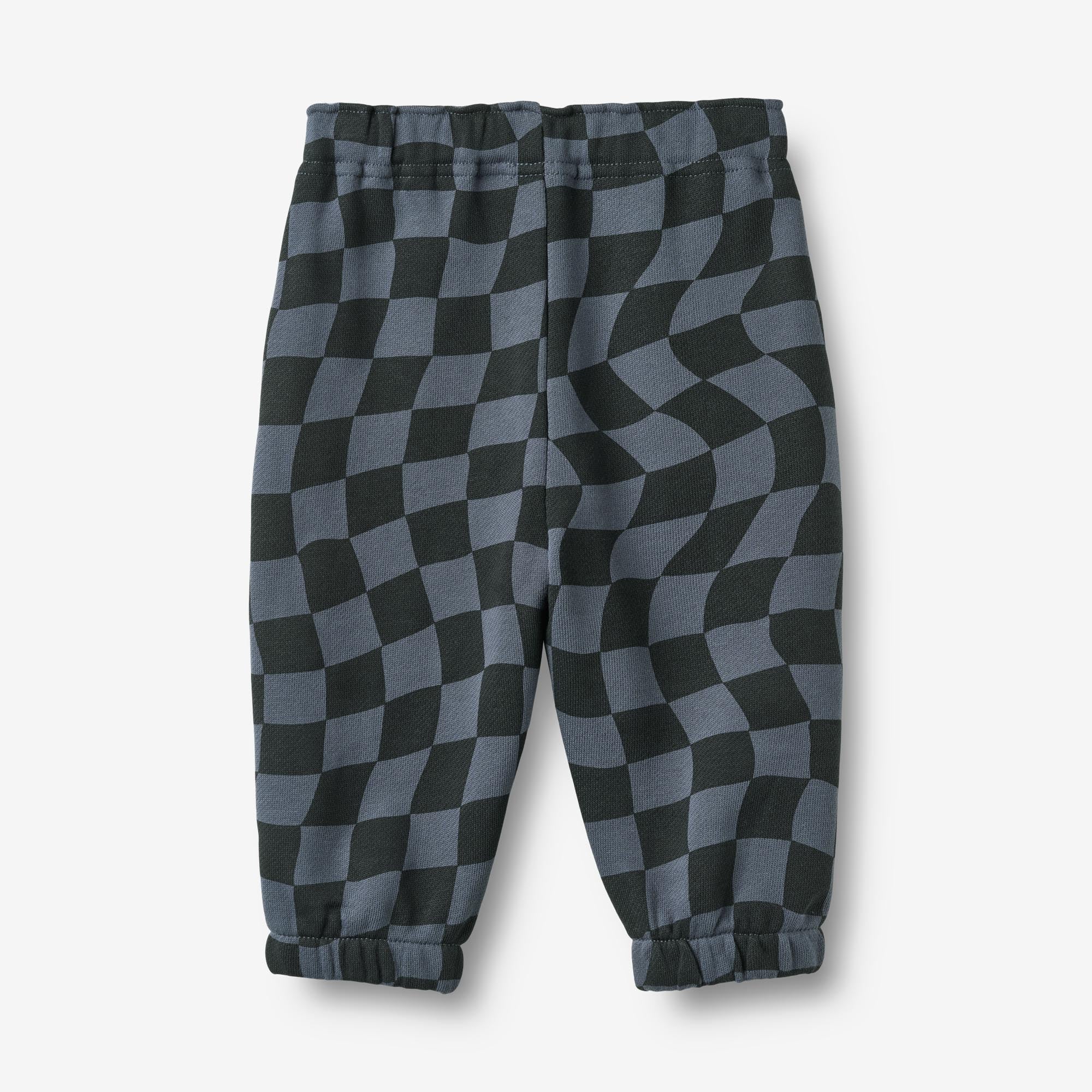 wheat-cosmo-sweatpants-navy-blue-check-bio-baumwolle image 2