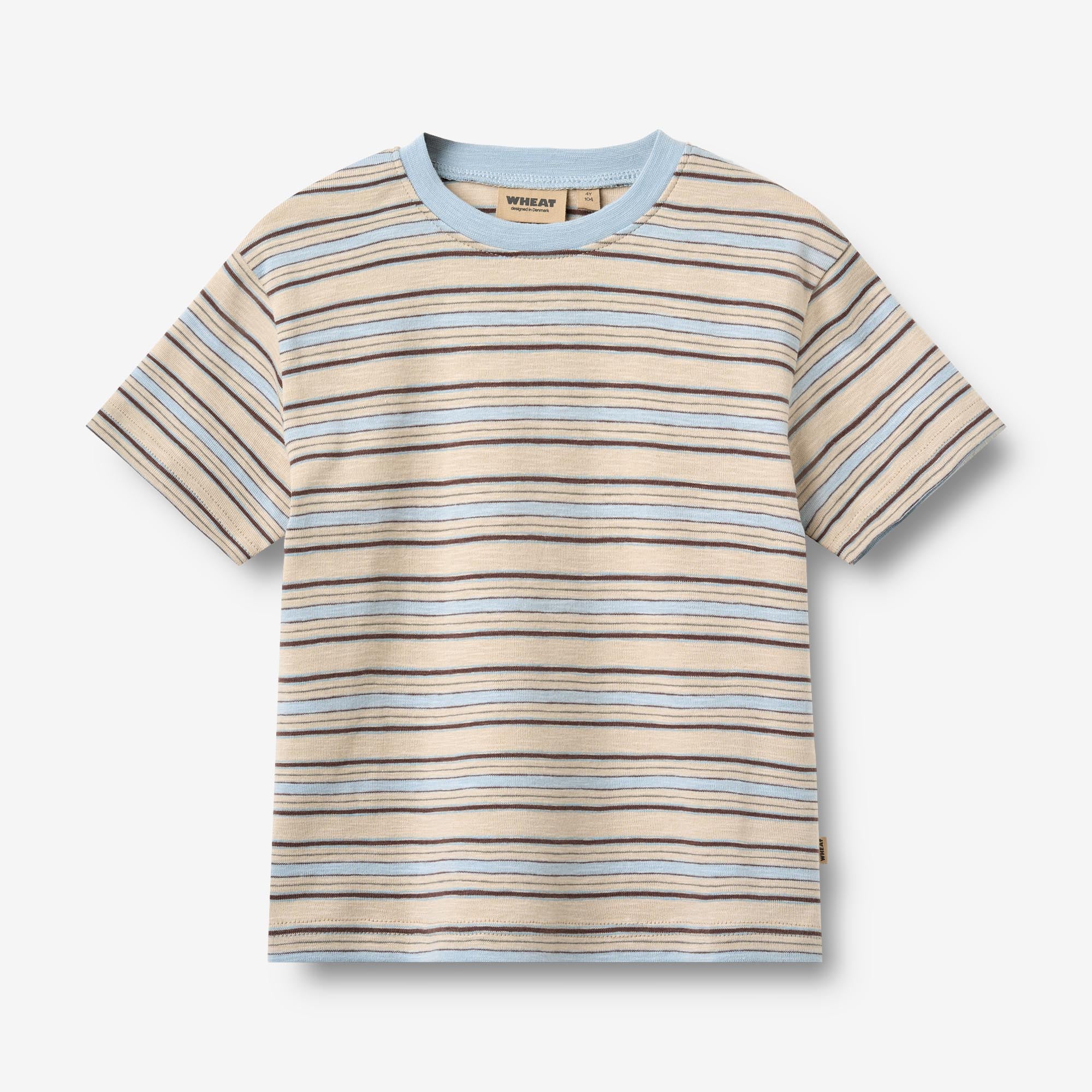 wheat-fabian-t-shirt-multi-blue-stripe-bio-baumwolle image 1