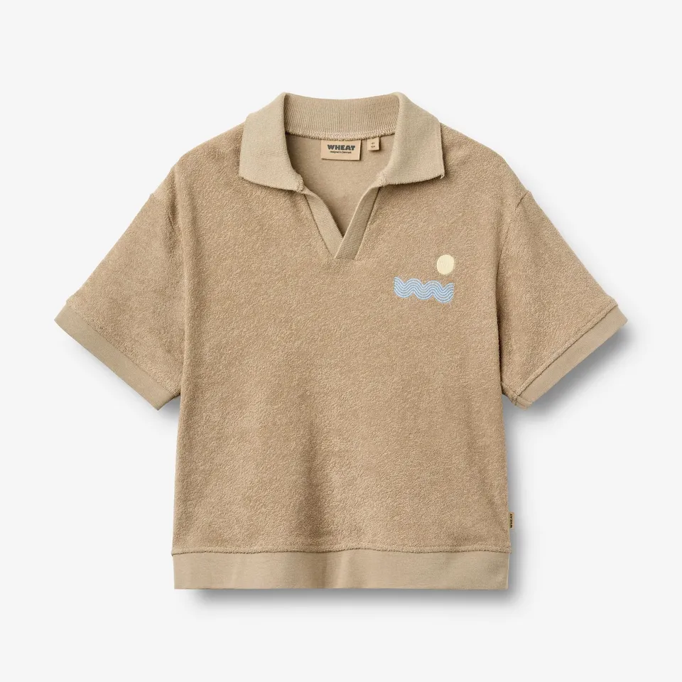 wheat-main-marlo-polo-shirt-sand-stone-bio-baumwolle image 1