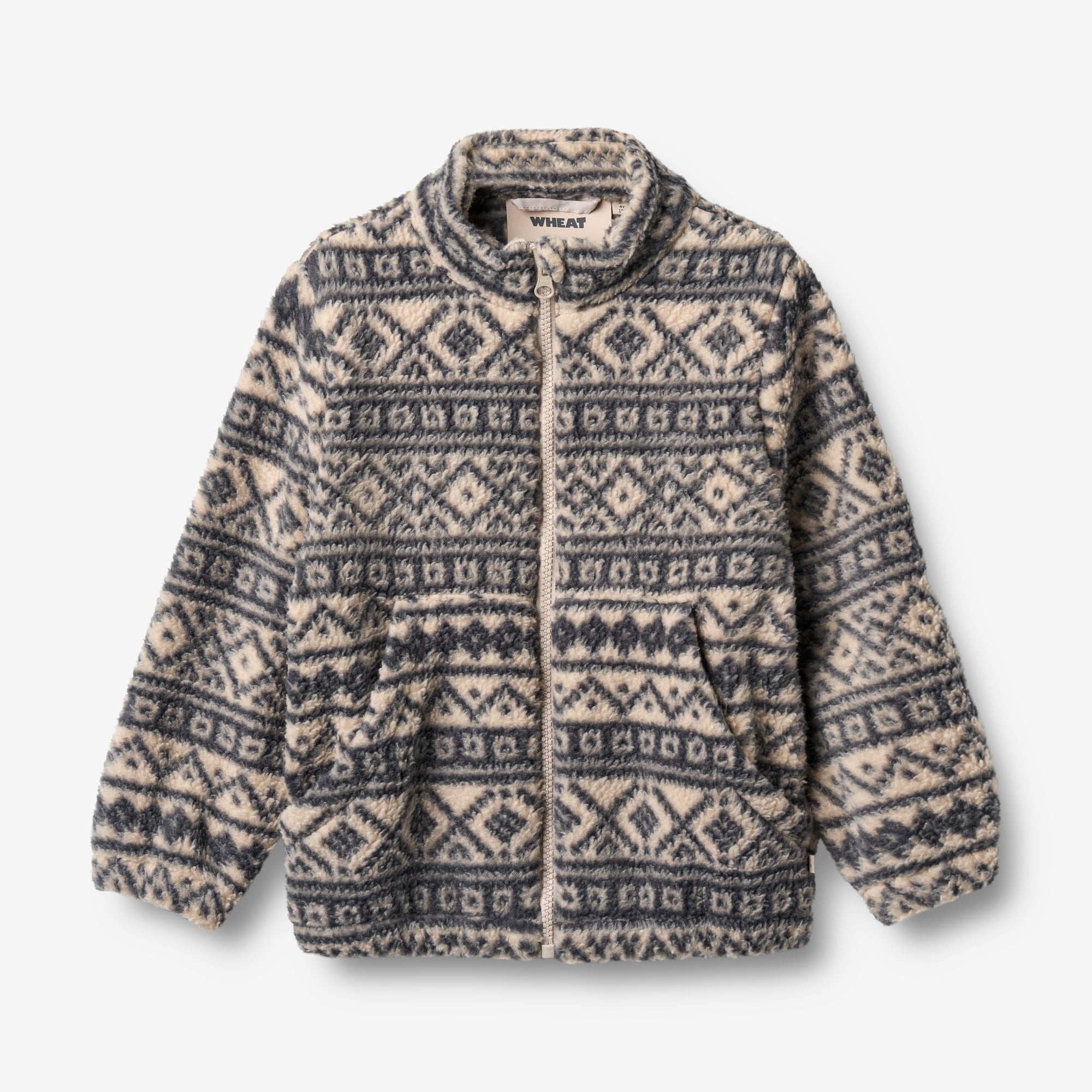 wheat-outerwear-fleecejacke-helge-warm-sand-jacquard-recycelt image 1