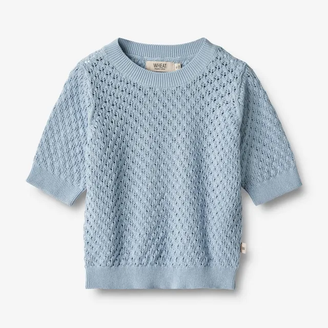 wheat-knit-top-alva-kinder-t-shirt-blue-summer-bio-baumwolle image 1