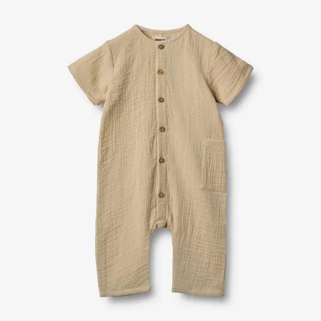 wheat-romper-alex-baby-overall-soft-sand-bio-baumwolle image 1