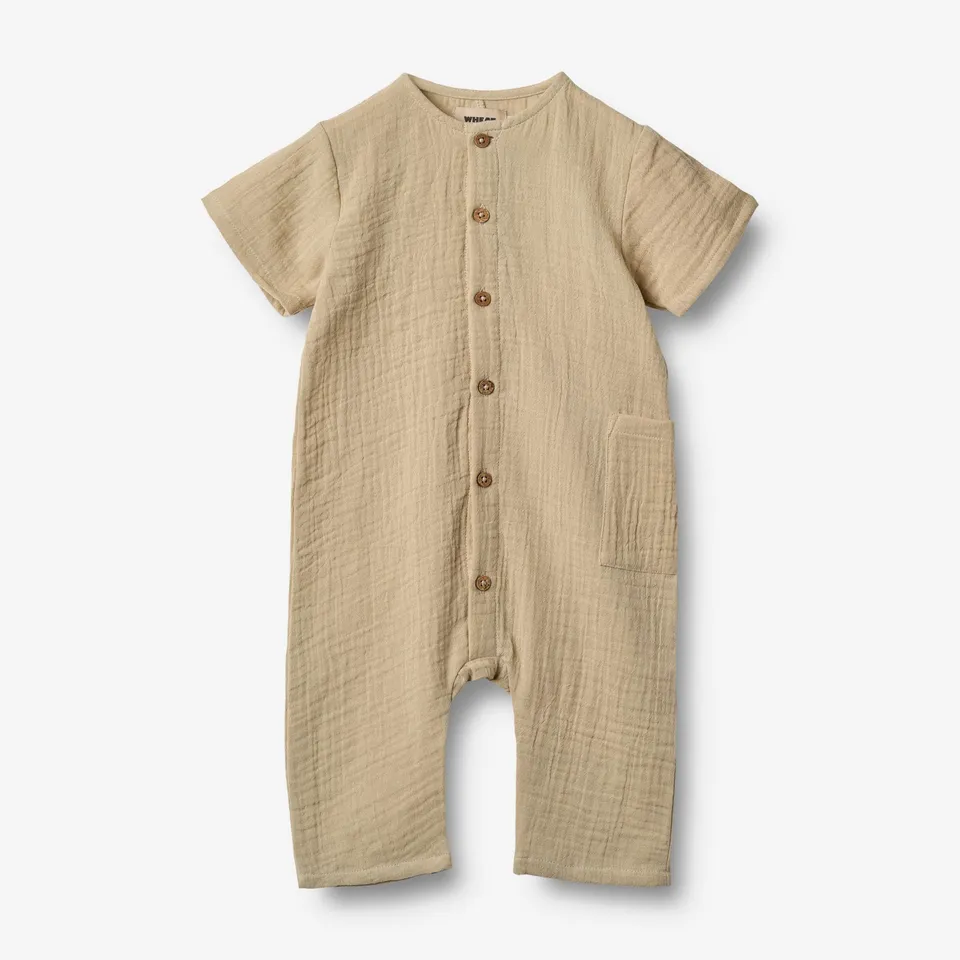 wheat-romper-alex-baby-overall-soft-sand-bio-baumwolle image 1