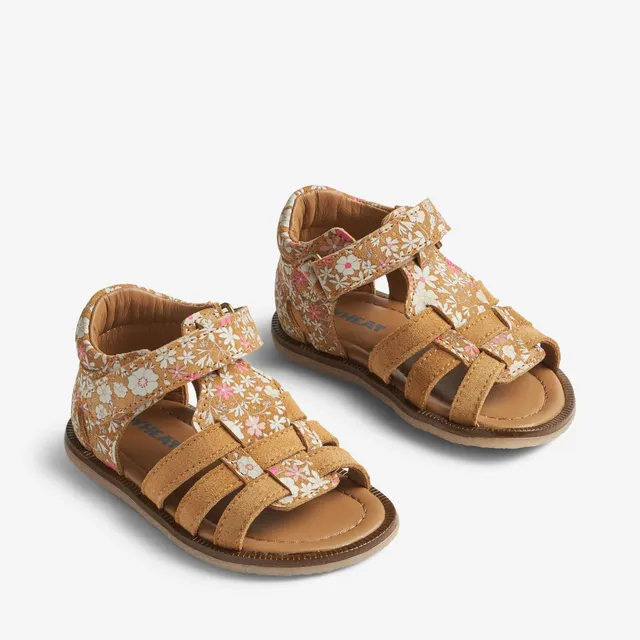 wheat-bray-sandale-baby-tan-white-flower-leder image 1