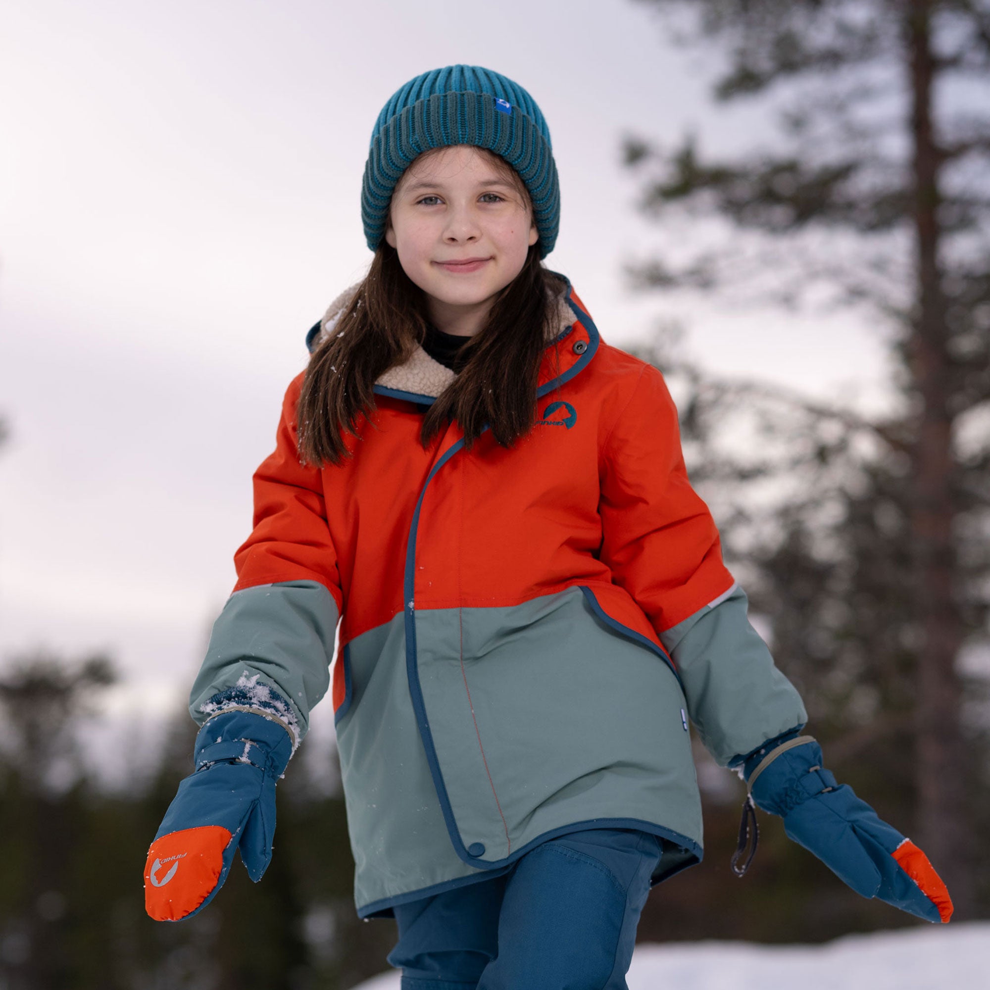 finkid-husky-kirjava-snow-f-ustlinge-orangeade-vetiver-m-winddicht image 4