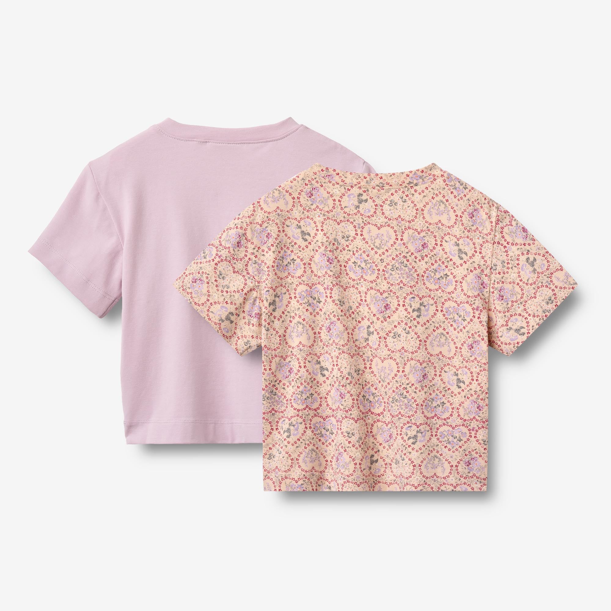 wheat-ella-2-t-shirts-set-magenta-heart-flowers-baby-bio image 2