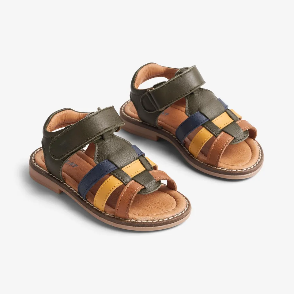 wheat-stela-sandalen-gr-n-leder-mit-klettverschluss image 1