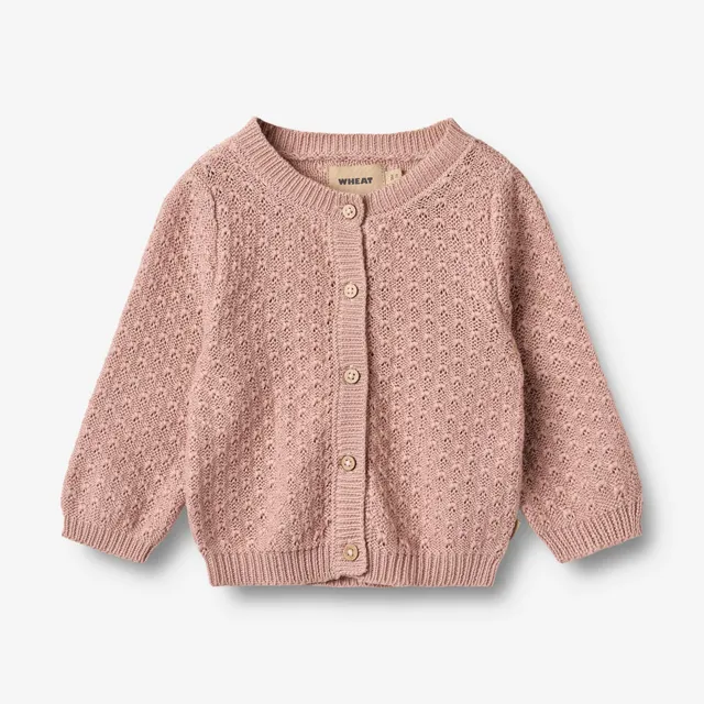 wheat-magnella-strickjacke-baby-cardigan-rose-powder-bio image 1