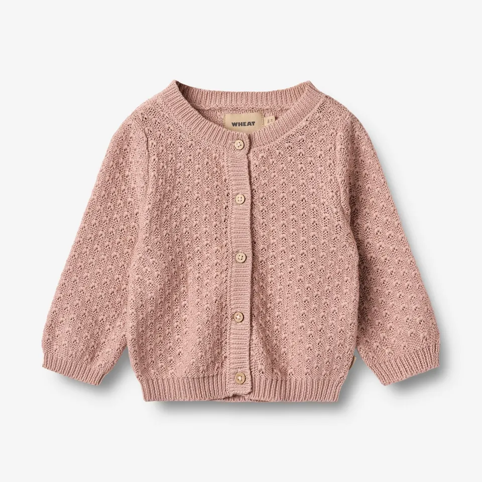 wheat-magnella-strickjacke-baby-cardigan-rose-powder-bio image 1