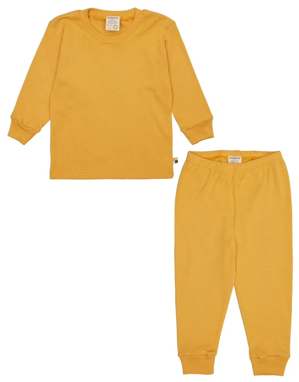 loud-proud-classics-schlafanzug-uni-curcuma-86-92-feinripp image 1