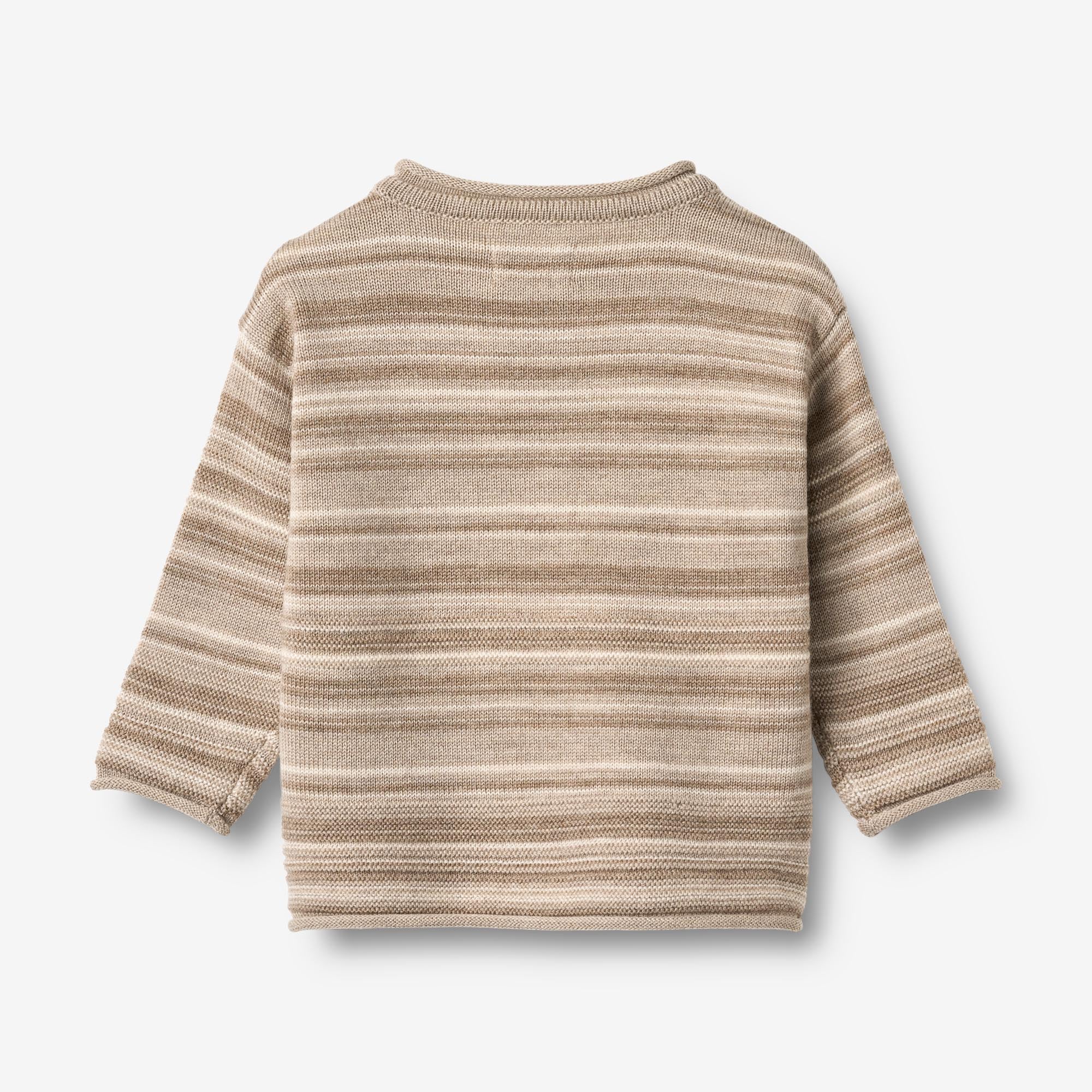 wheat-gunnar-strickpullover-warm-sand-stripe-merinowolle-baby image 2