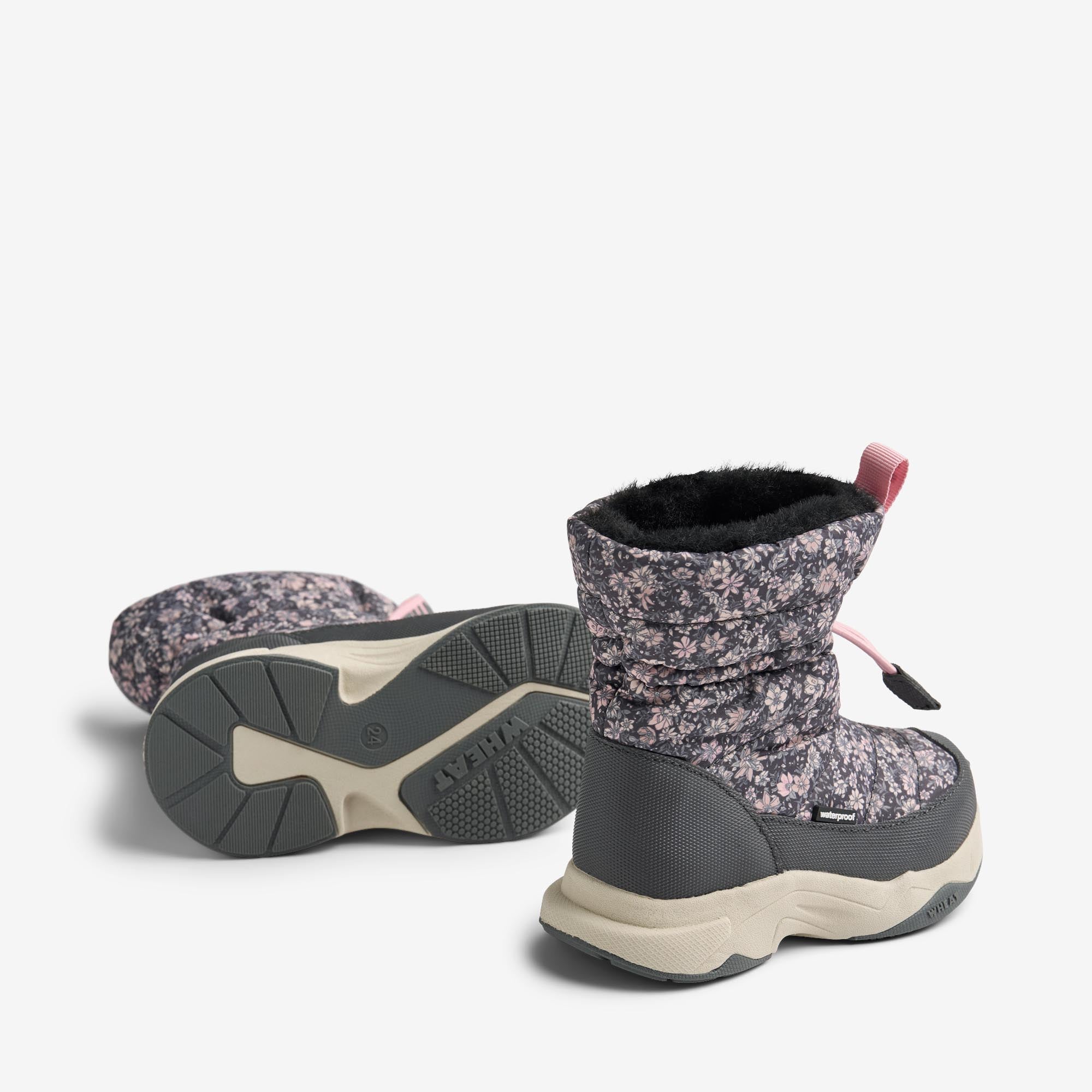 wheat-esme-winterstiefel-dark-charcoal-flowers-wollfutter image 2