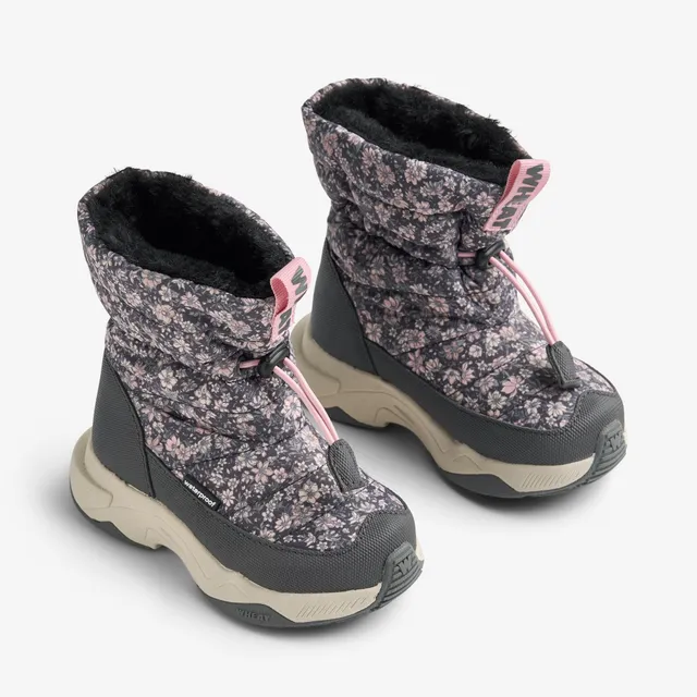 wheat-esme-winterstiefel-dark-charcoal-flowers-wollfutter image 1