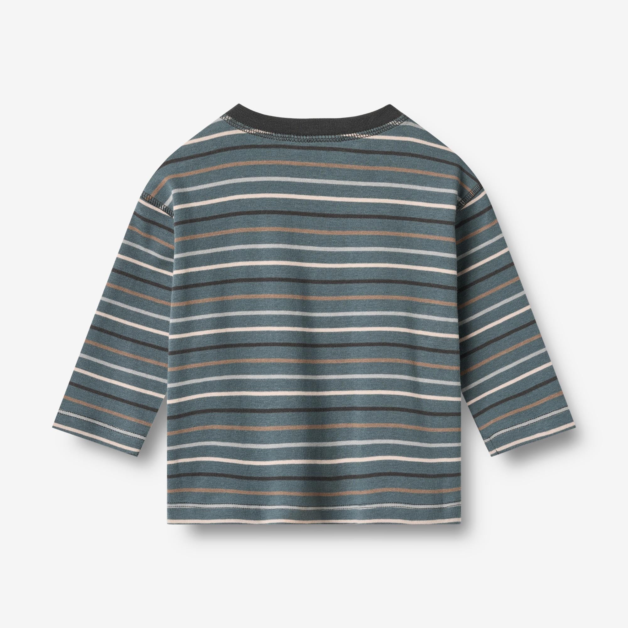 wheat-hans-baby-langarmshirt-blue-multi-stripe-bio image 2