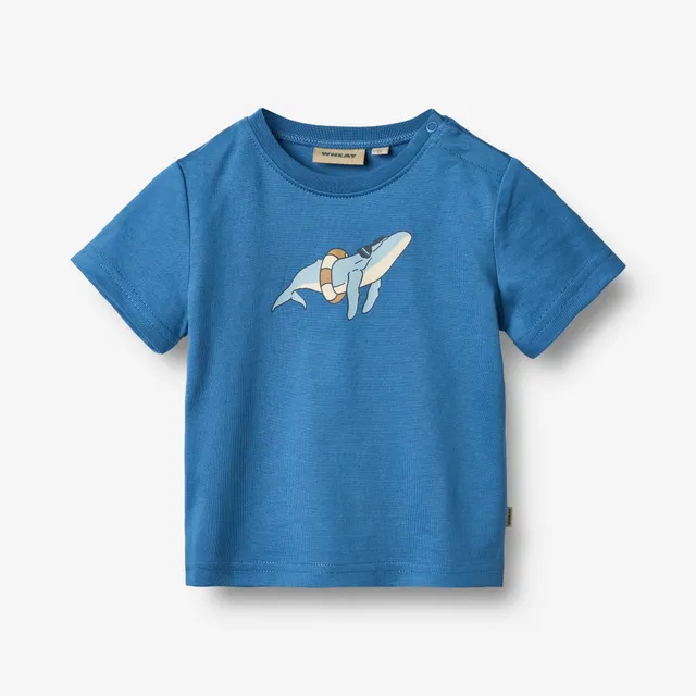 wheat-t-shirt-walter-kurzarmshirt-blue-bio-baumwolle image 1