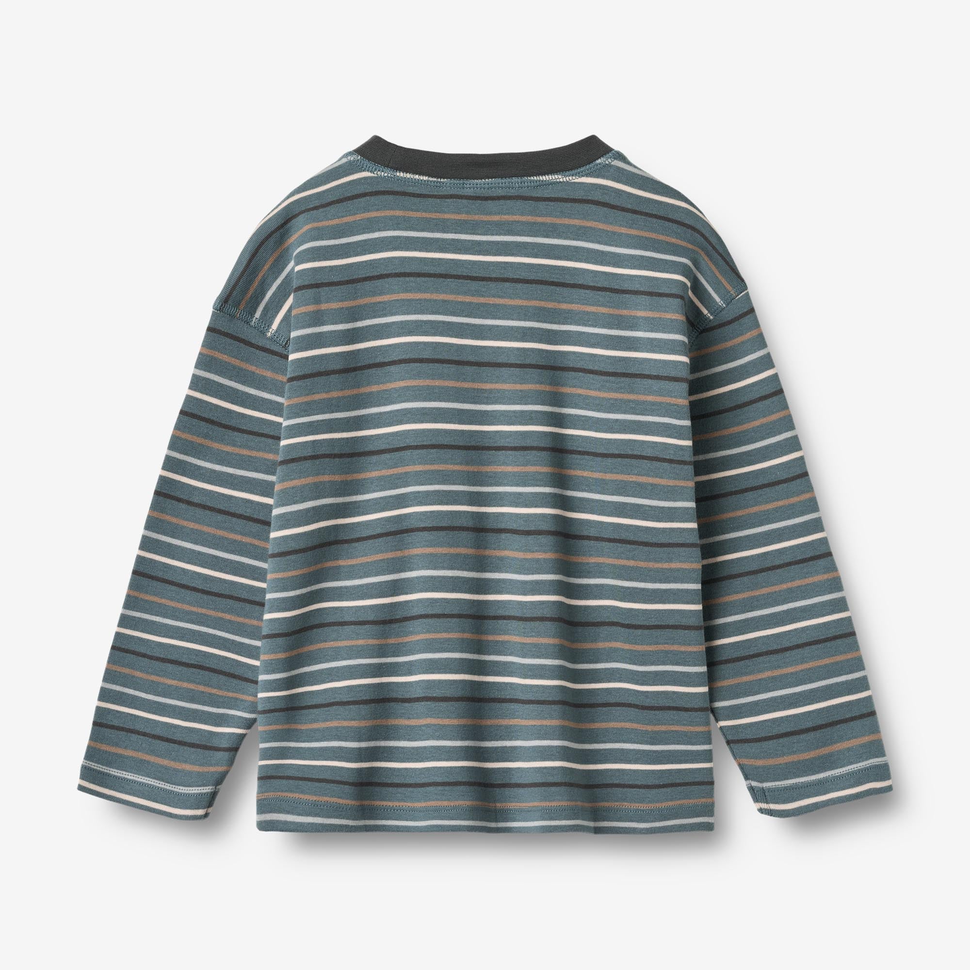 wheat-hans-t-shirt-jungen-blue-multi-stripe-langarm-bio image 2