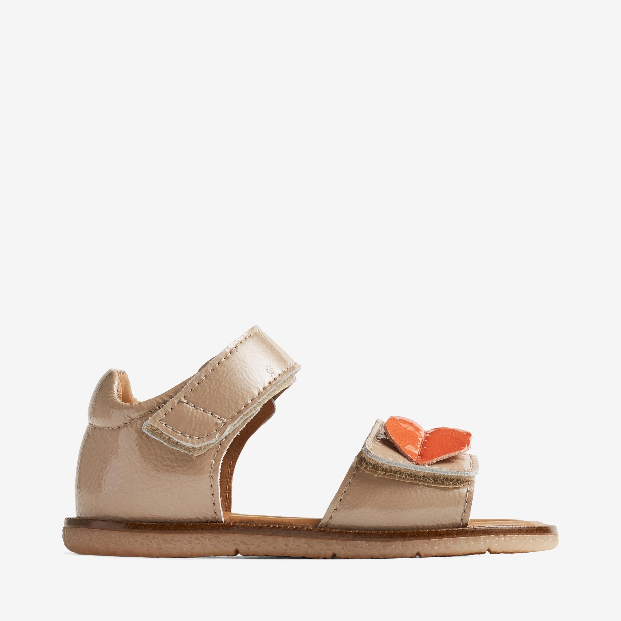 wheat-uma-sandale-kinder-red-beige-leder-klett-herz image 2