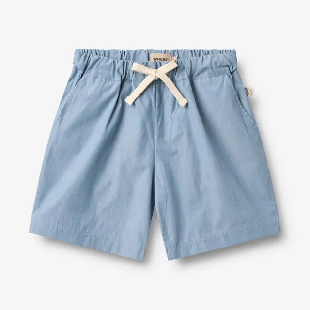 wheat-cuba-shorts-blue-chambrey-bio-baumwolle image 1