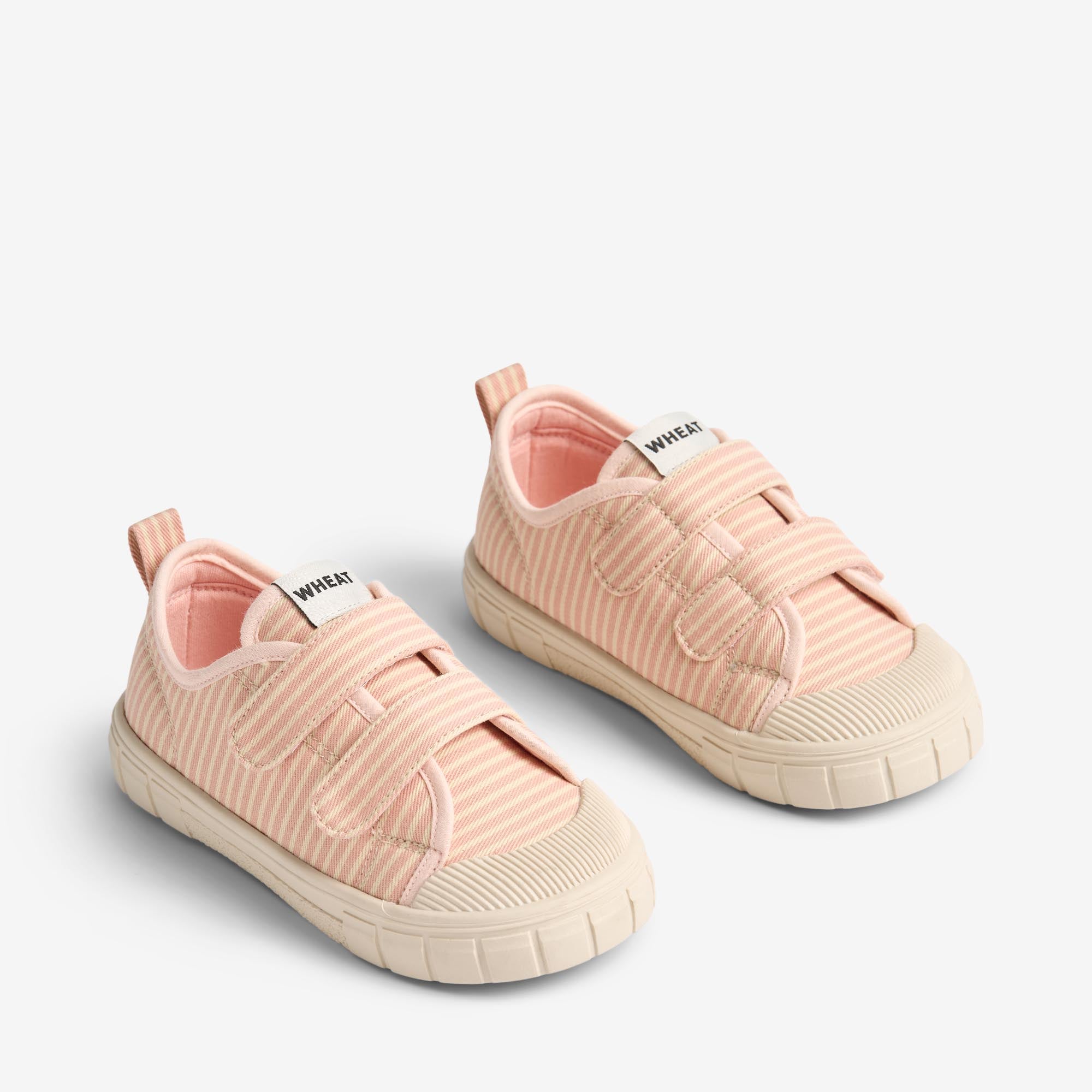 wheat-bobbie-sneaker-rose-stripe-bio-baumwolle-klett image 1