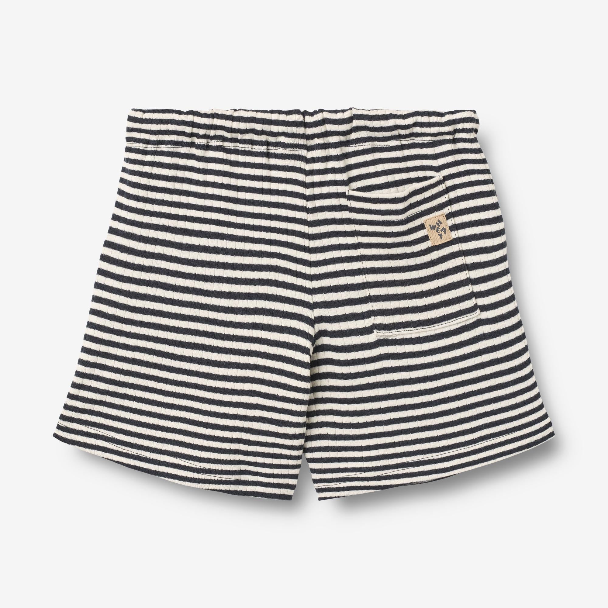 wheat-kalle-jersey-shorts-navy-rib-stripe-bio-baumwolle image 2